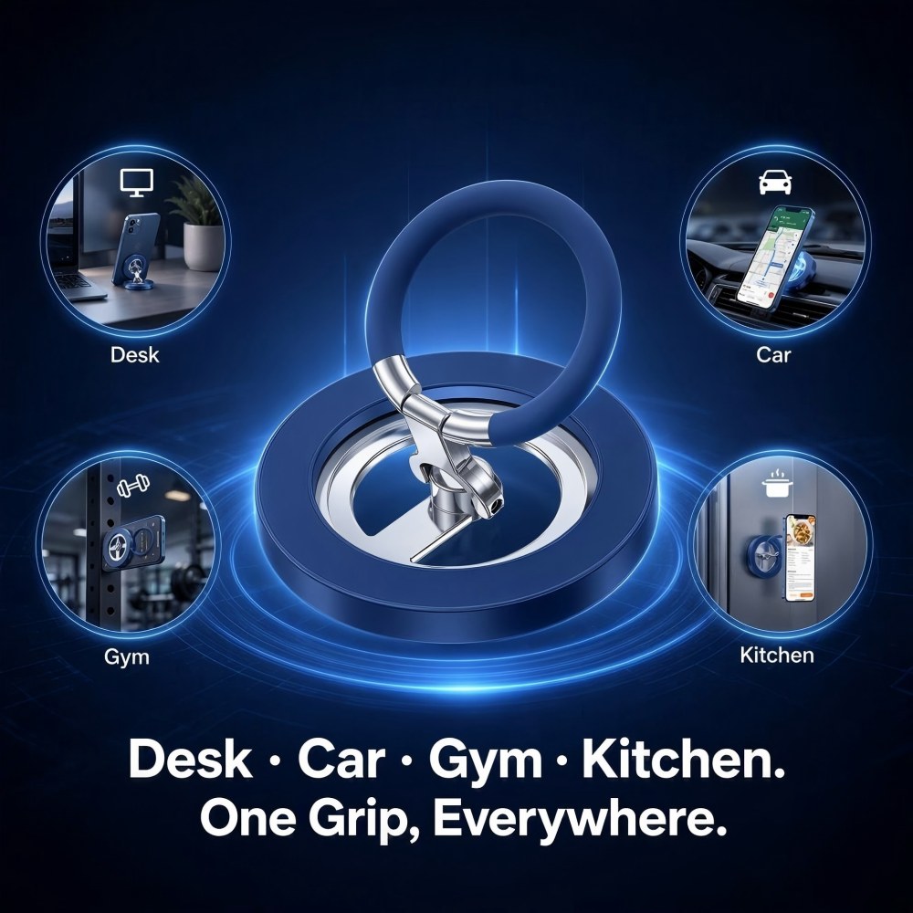 Two Sided Magnetic Phone Ring  - Car Phone Holder recension och pris