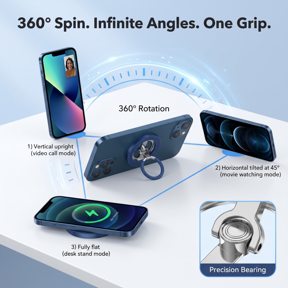 Two Sided Magnetic Phone Ring  - Car Phone Holder recension och pris