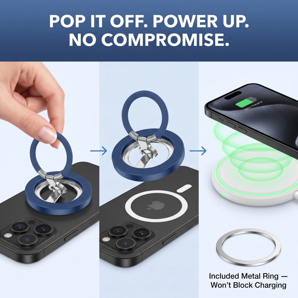 Two Sided Magnetic Phone Ring  - Car Phone Holder recension och pris
